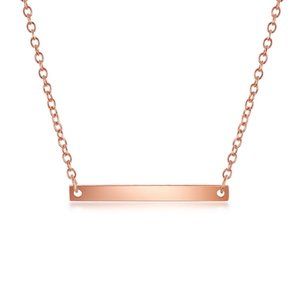 14kt Rose Gold Small Bar Necklace Engravable